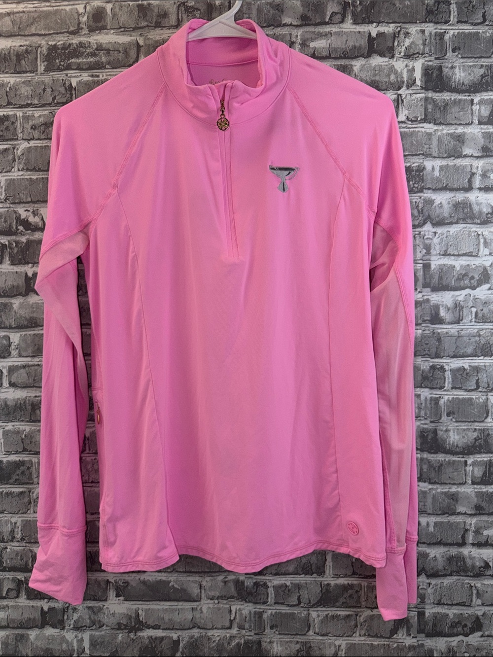 Lilly Pulitzer Luxletic Pink Long-Sleeve Quarter-Zip Performance Top